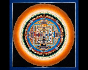 Tibetan Kalachakra Mandala Thangka Art: Meditation Decor (38x38cm)