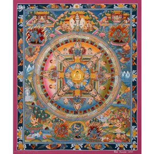 Universal Mandala Cosmic Thangka Art, Unique Buddhist Gift - B04013