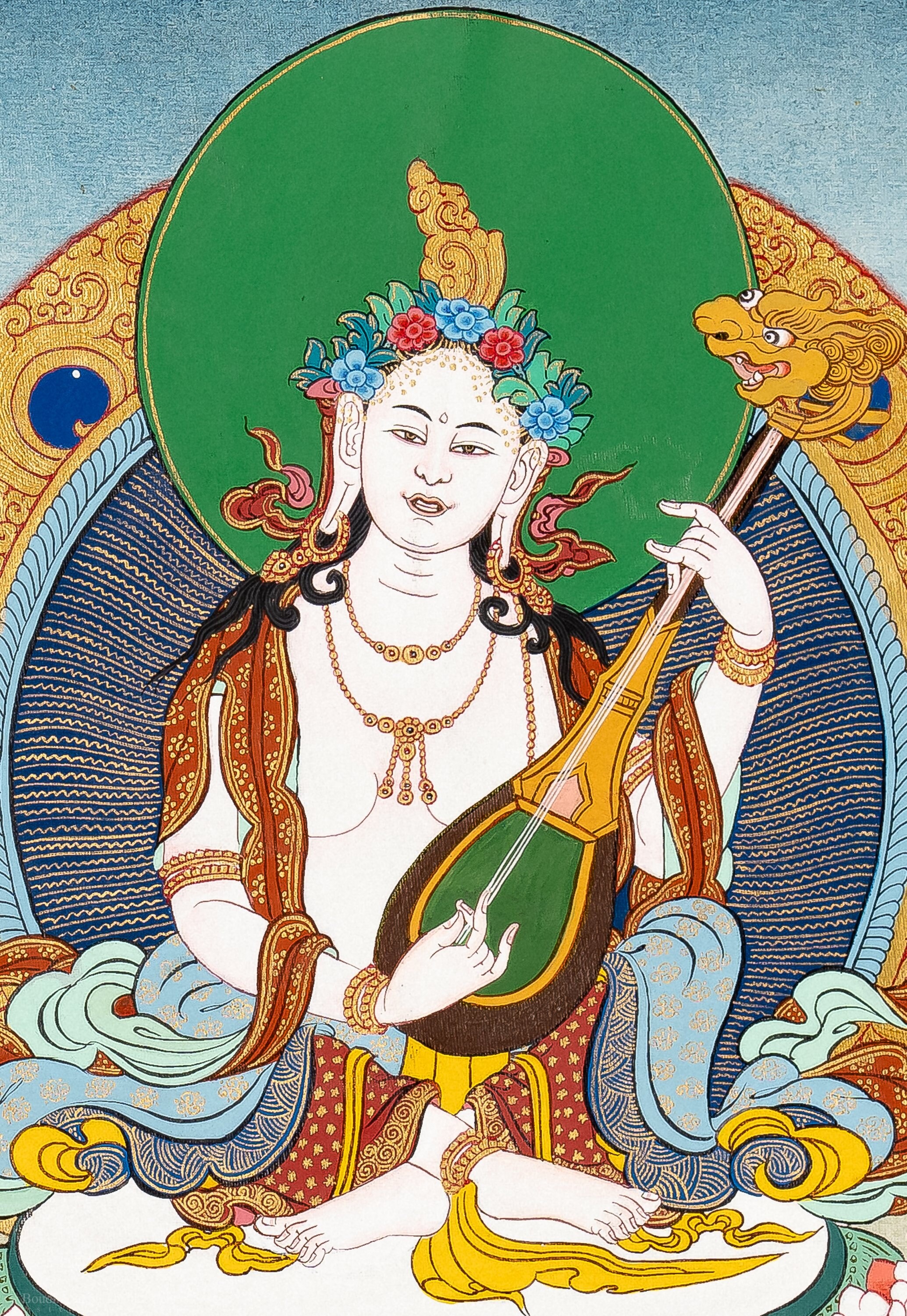 Exclusive Saraswati Thangka Painting | Hand-made | Original