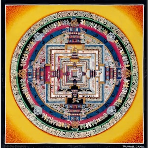 Buddhist Kalachakra Mandala Thangka Art, Spiritual Practice Decor A84318