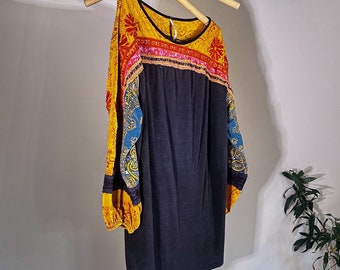 Camisa holgada con mangas globo bordadas de Free People, talla M para mujer