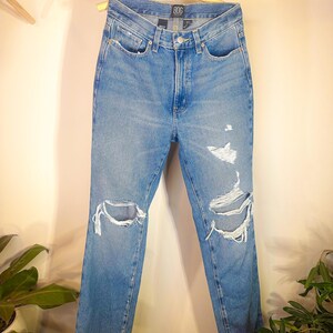 Op de afbeelding: Lichtblauwe denim jeans met distressed details en een rechte pijp. De jeans hebben een 'BDC' logo op de achterkant van de tailleband.
