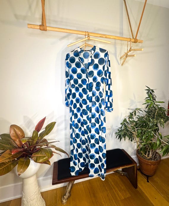 blue swim cover up dress Polka Dot Cover-Up Light-Weight | Slightly Sheer Button-Front Dreams Square Neck Dress Do Not Bleach Color:Purple(As Picture) polka dot