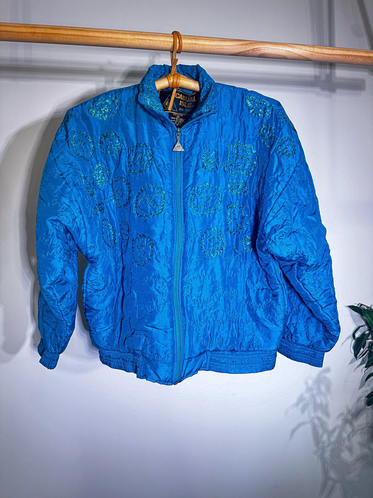 ◆SATUR◆ Leche two-tone zip-up jacket glitter retro blue SA Men's Zipped Jacket in two-tone Denim | Blue | Diesel Denim Set