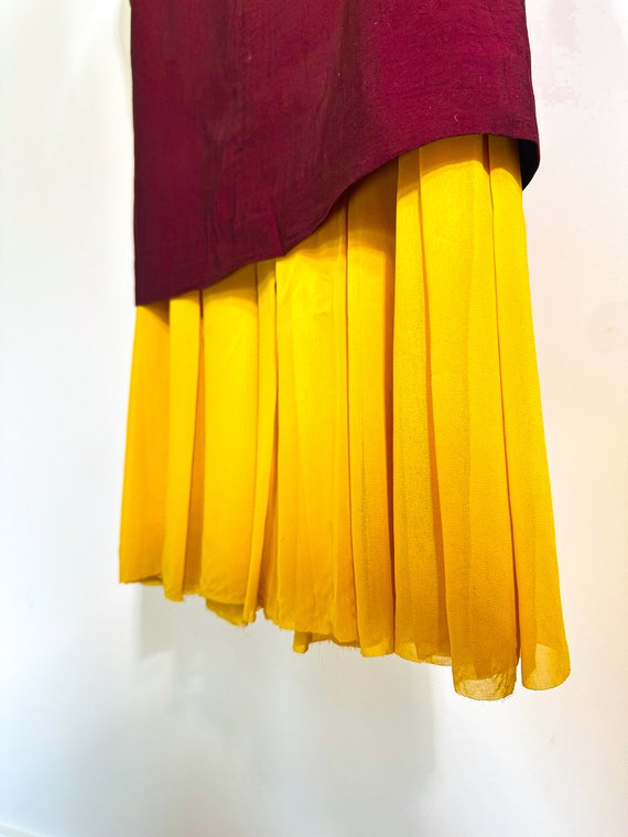 yellow and burgundy dress COS Color Block Shift Dress, Taffeta & Chiffon (M) Elastic back strap sku_368966 elegant black white dress Silk Satin Colors:Dusty Rose 870