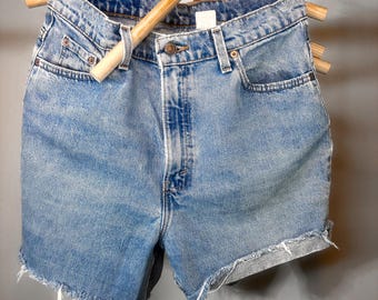 Vintage Levis 501 Denim Shorts, High Waisted Cutoffs (US 8)