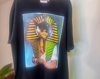 Funky Graphic T-Shirt: Pharaoh DJ with Techno Sunglasses (Men's L)