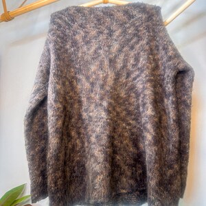 Free People Knit Sweater - Brown Marble Boho Oversized Top (US Women's Medium) image 7