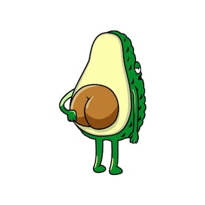 Avocado Ass Design, Diseños Svg, Diseño divertido, Aguacate Loco, Diseños EPS, aguacate loco, Palta con trasero, Ilustración de Aguacate SVG.