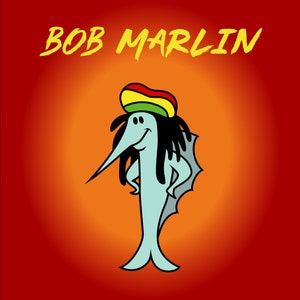 Bob Marlin Cartoon SVG, PNG, EPS, Ai, Reggae Design Svg, illustrazione 420 Vibe, Happy Dolphin Eps