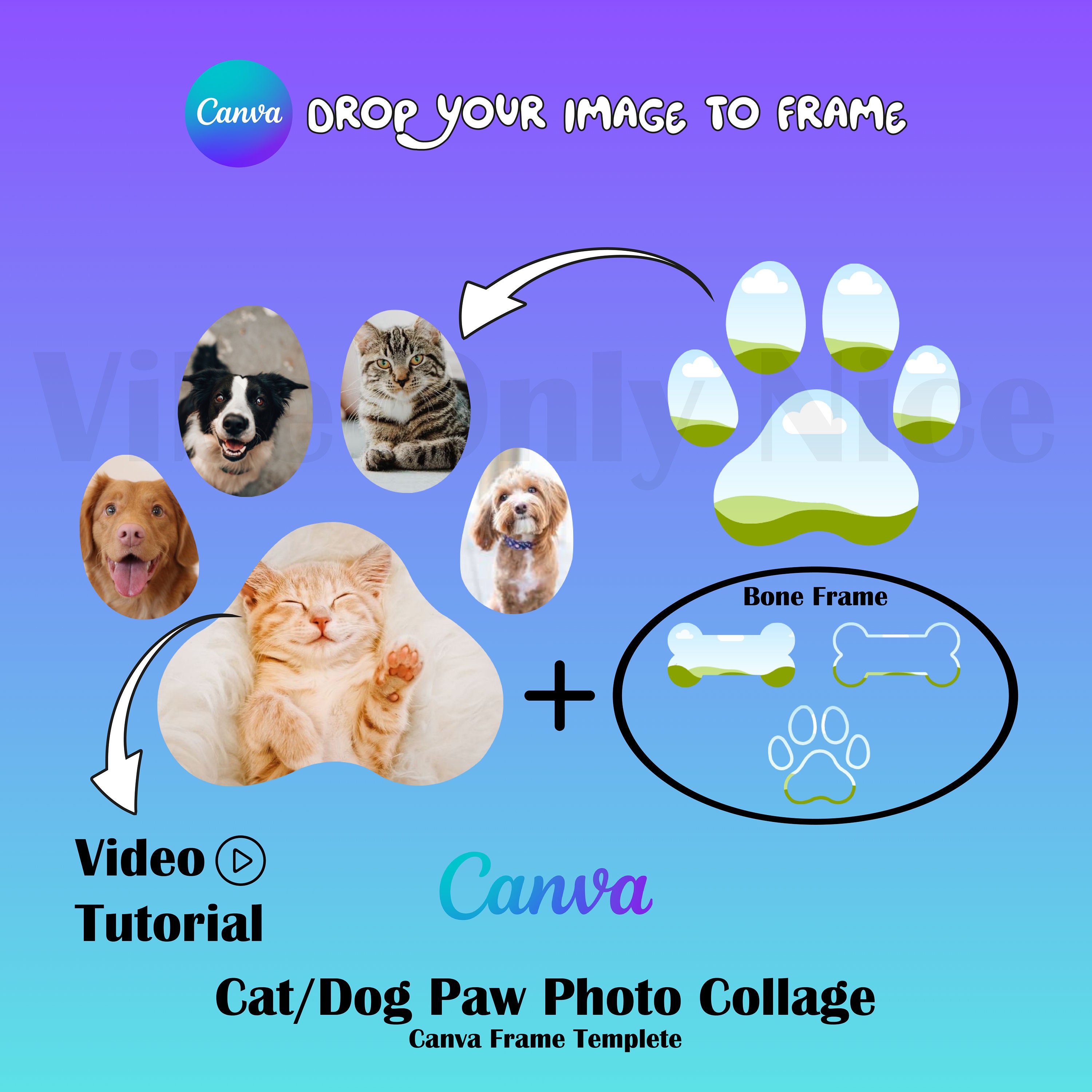 cat-and-dog-paw-photo-collage-frame-templete-canva-editable-design
