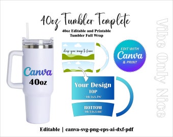 40oz Tumbler Template canva frames. drop your image to frame. editable and printable design. cricut file. design for you.