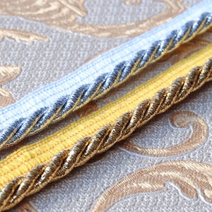 vanaf 5 meter decoratief koord met lint Ø7mm goud of zilver satijnen koord gevlochten DIY naaien (DE)