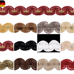 ab 5m Feine Dekoborte 1,2 cm breit Farbauswahl Posamentenborte Fransen Spitze Bänder Borte *DE*