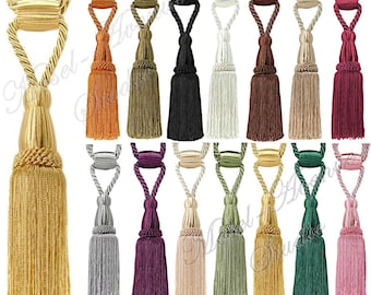 Bellissimo fermatende con nappe e cordino da 50 cm, nappe da 15 cm, 14 colori (DE)