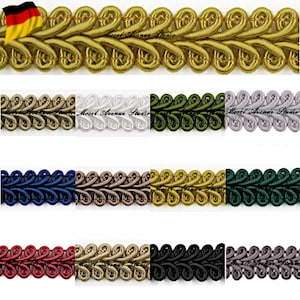 ab 5m Feine Dekoborte 1 cm breit  Farbauswahl Posamentenborte Fransen Spitze Bänder Borte DE