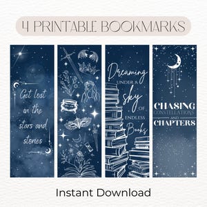 Night Sky Bookmarks: Fantasy Reader Gift (Digital Download)