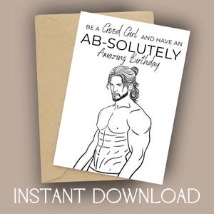 Tarjeta de cumpleaños divertida para amantes de los libros, tarjeta de cumpleaños obscena para lectores de fantasía, tarjeta de felicitación imprimible para amigos, tarjeta de lectores de romance, descarga instantánea
