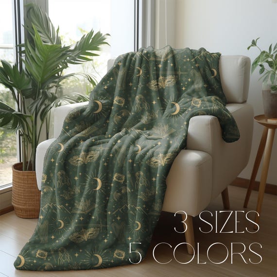 fantasy blanket for book lover gift celestial reading blanket bookish cozy book throw rug fantasy blanket for bookworm gift for book nerd
