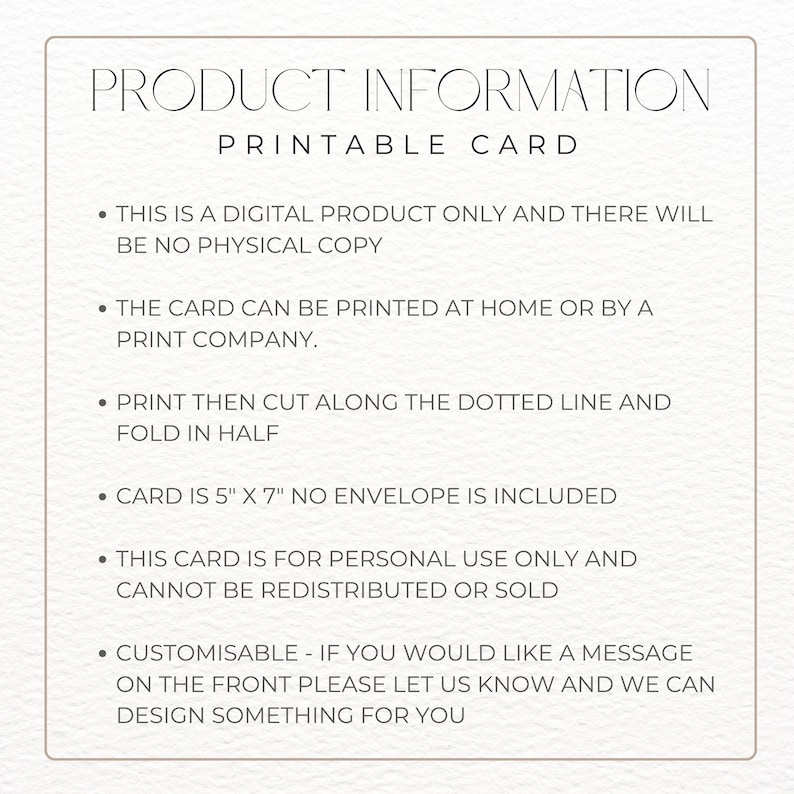 Yellow and White Boho Printable Greeting Card Digital Download Card for