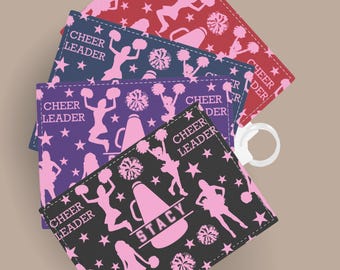 Cheerbaglabel voor meisjes sport ID-kaarthouder gepersonaliseerde naam cheerleaderteam cadeau schattig megafoonpatroon schoolrugzaklabel met naam