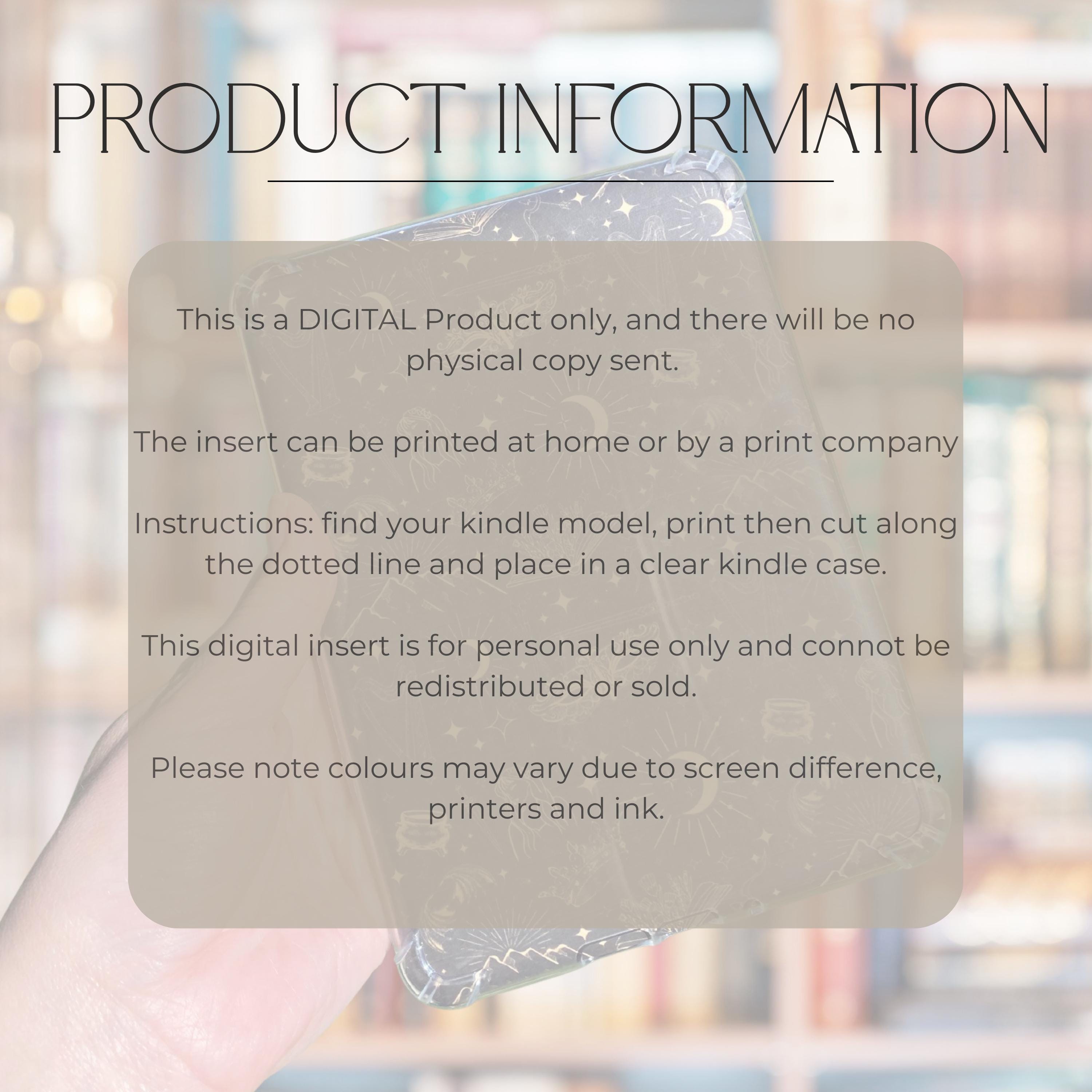 Fantasy Kindle Insert Digital Download Printable Template Romantasy ...