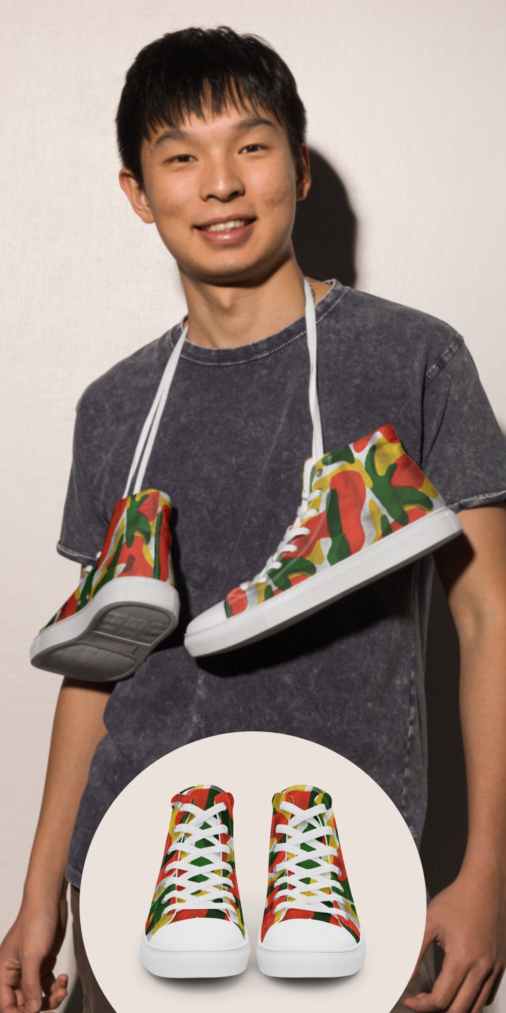 Abstract Tie Dye Men's High Top Shoes main image 0