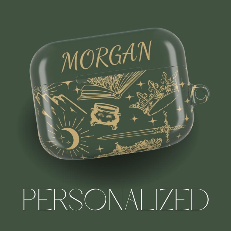 Personalized AirPod case cover for book lover gift fantasy AirPod pro case romantasy with name custom AirPod case book club gift for friend image 6