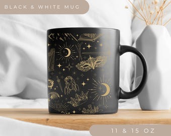 Fantasy book lover mug ceramic coffee mug for bookworm housewarming gift bookish gift large 15oz mug for book nerd fantasy pattern 11oz mug