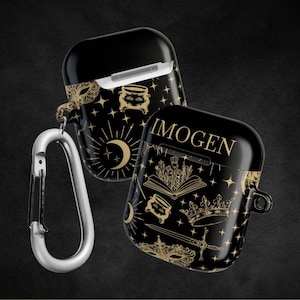 Personalized AirPod case cover for book lover gift fantasy AirPod pro case romantasy with name custom AirPod case book club gift for friend image 1