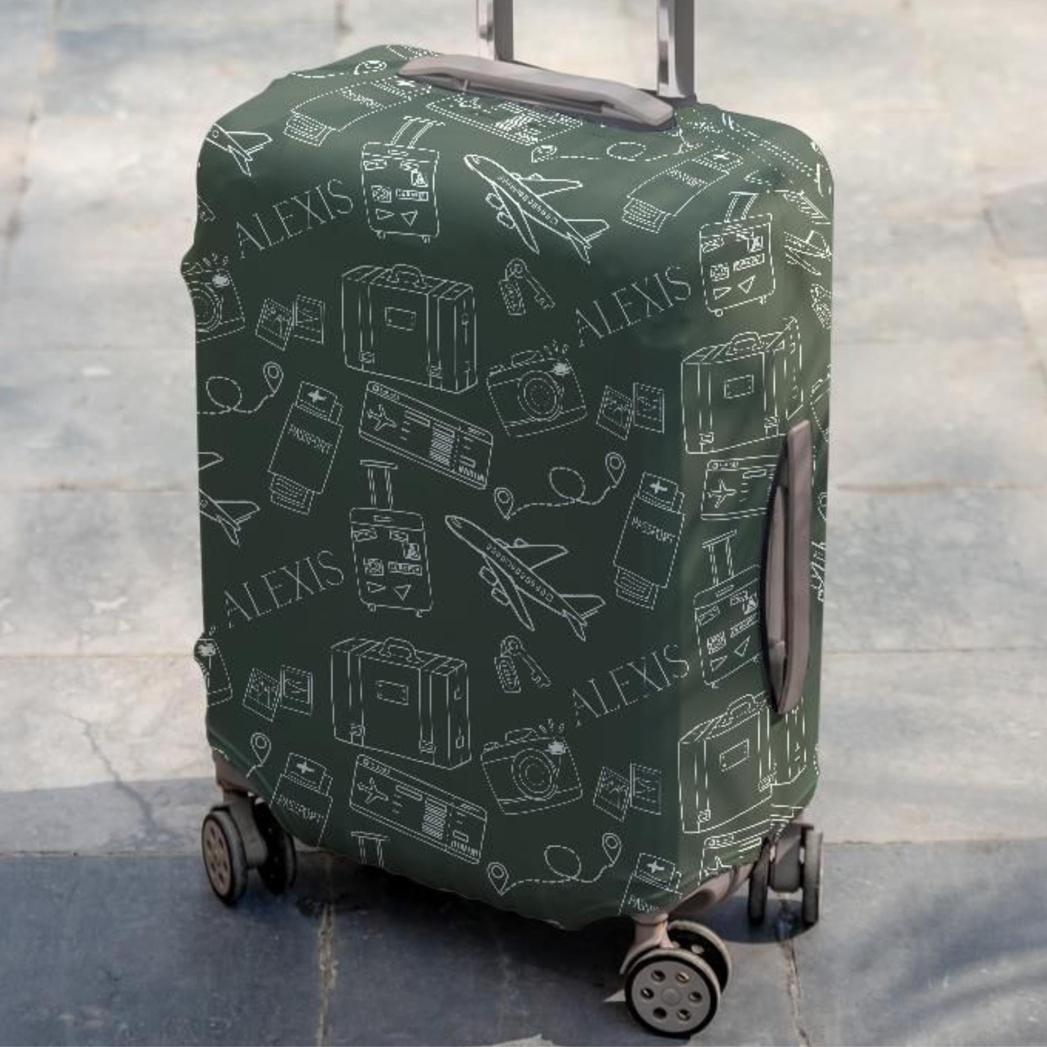 Luggage Cover Pattern Personalized Luggage Cover Custom Suitcase Protector Travel Pattern ...