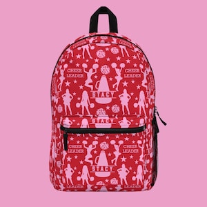 cheerleader backpack with custom name personalized cheer bag with name gift for cheer team teen school backpack cheer practice bag custom