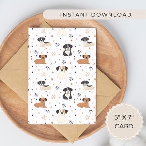Printable dog lover greeting card for new pet digital download card for any occasion blank dog birthday card for pet owners instant download