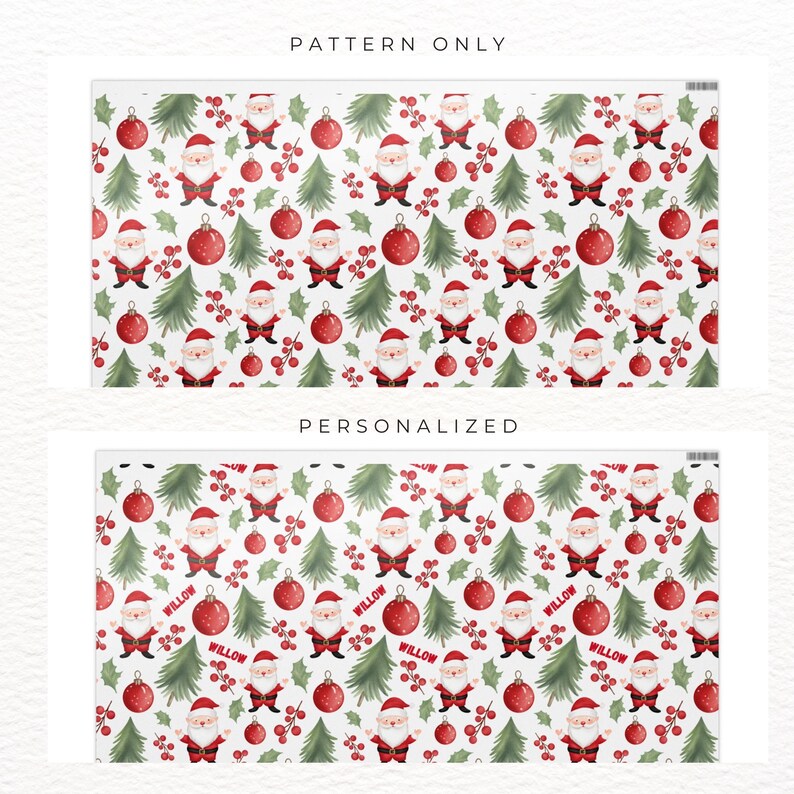 Personalized Christmas Wrapping Paper With Name Custom Gift Wrap for