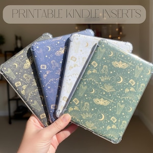 Fantastyczna wkładka Kindle do pobrania w wersji cyfrowej, szablon do druku, projekt Romantasy, Paperwhite, skóra, magiczna dekoracja, pomysł na prezent dla entuzjasty książek
