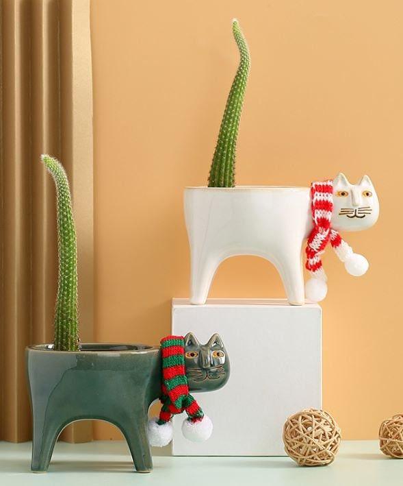 Vasetto In Ceramica Per Piante Grasse E Cactus - Decorazione Da Interno, Porta Fiori Piccolo, Artigianale, Idea Regalo