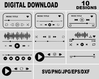 Spotify Svg, Music Player Png, Audio Control Buttons Svg, Acrilic Song ...