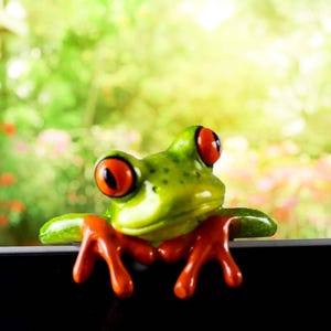2er Set Frosch Lustige Auto Schreibtisch Computer Dekor Ornamente, Frosch-Harz-Abbildung, Frosch-Auto-Aufhänger für Frosch-Liebhaber, Miniaturen Dekorationen