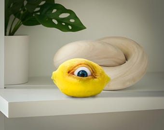 Fruta espeluznante realista de tamaño natural, accesorio de Halloween, accesorio de terror, decoración de Halloween, limón que todo lo ve de Dead Head Props