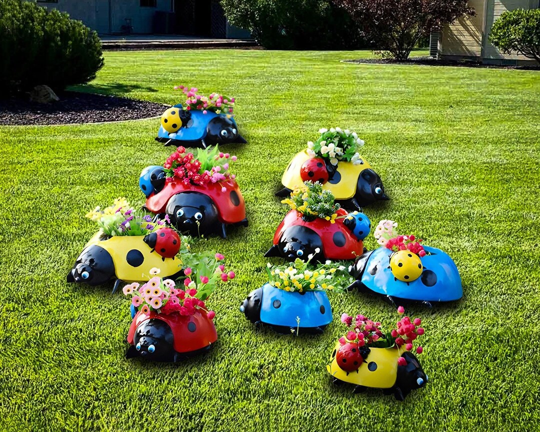 Ladybug Flower Pot, Animal Pot Statue, Pot for Plants, Garden Animal ...