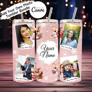 Liebe dein eigenes Foto rosa Farbe Glitzer Geschenke für Liebhaber Valentinstag, Geburtstag, Jubiläum von Tumbler 3D desing PNG & JPG made in canva