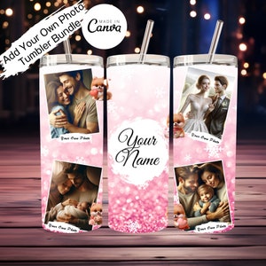 Houd van je eigen foto roze glitter Cadeaus voor minnaar Valentijn, Verjaardag, Kinderen, Jubileum door tuimelaar 3D-ontwerp PNG & JPG gemaakt in canva