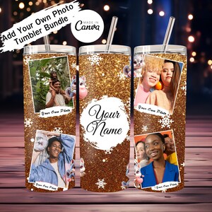 Houd van je eigen foto goudkleurige glittercadeaus voor minnaar Valentijn, verjaardag, kinderen, jubileum door tuimelaar 3D-ontwerp PNG&JPG gemaakt in canva