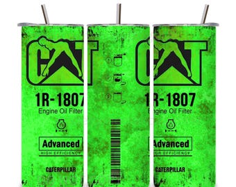 CAT Oil Filter Tumbler, 20oz Stainless Steel Mechanic Gift Tumbler, Handmade 20oz, Engine Filter, Double Wall Insulated, Unique Gift