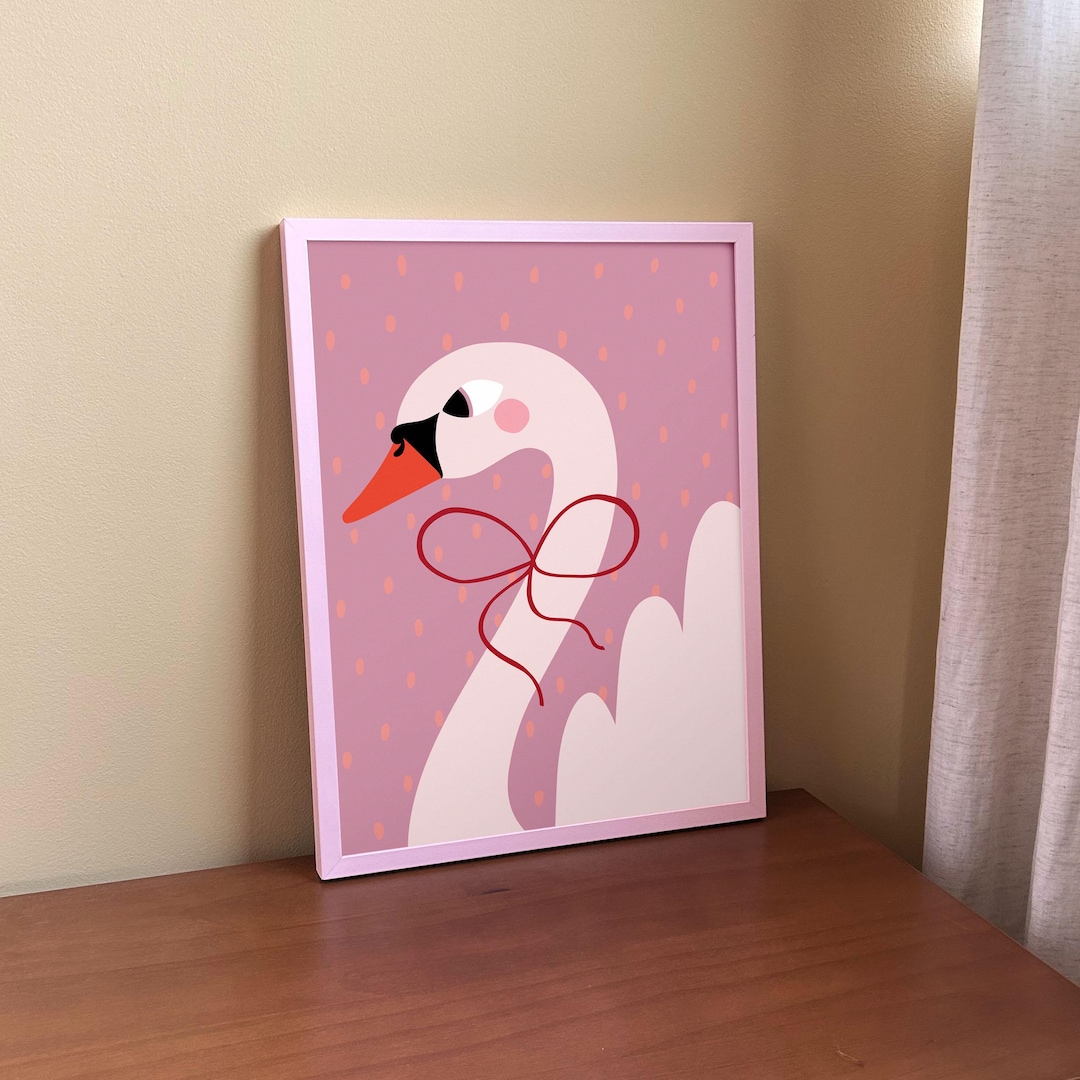 Swan Poster for Kids Room - Nursery Wall Art Decor - Etsy