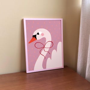 Swan Poster for Kids Room - Nursery Wall Art Decor image 1