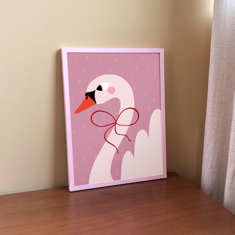 Swan Poster for Kids Room - Nursery Wall Art Decor image 1