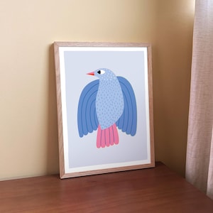 Bird Nursery Wall Art – Whimsical Poster for Kids, Illustrated Animal Print Children’s Room image 1