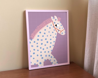 Horse Poster for Kids Room - Appaloosa Illustration - Nursery Wall Art