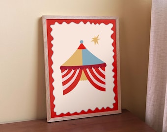 Circus Poster for Kids Room - Colorful Nursery Wall Art
